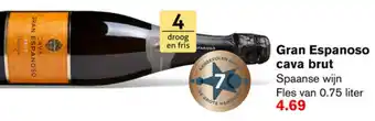 Hoogvliet Gran Espanoso Cava brut 750ml aanbieding