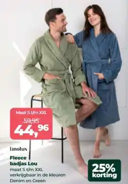 Linolux Linolux Fleece badjas Lou aanbieding