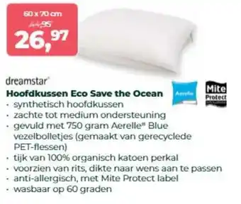 Hoofdkussen Eco Save the Ocean