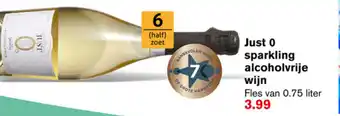 Hoogvliet Just 0 sparkling alcoholvrije wijn 750ml aanbieding