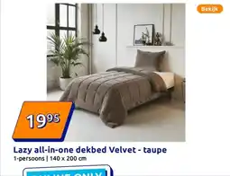 Action Lazy all in one dekbed Velvet taupe aanbieding