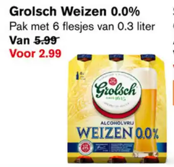 Hoogvliet Grolsch Weizen 0.0% 6*330ml aanbieding