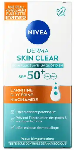 De Online Drogist Nivea Derma Skin Clear SPF50+ Zon Fluide aanbieding