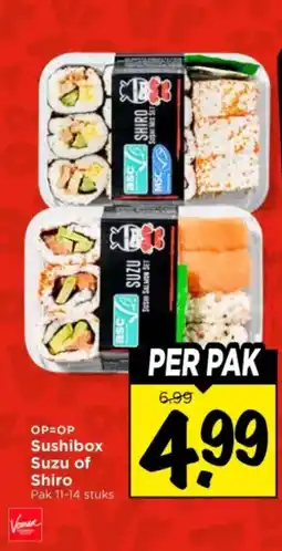 Vomar Voordeelmarkt Sushibox Suzu of Shiro aanbieding