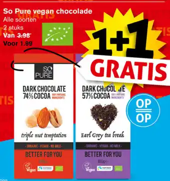 Hoogvliet So Pure vegan chocolade aanbieding