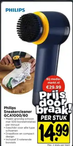 Vomar Voordeelmarkt Philips Sneakercleaner GCA1000/60 aanbieding