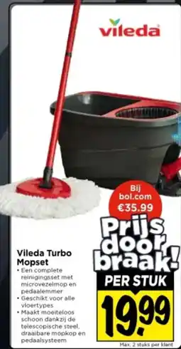 Vomar Voordeelmarkt Vileda Turbo Mopset aanbieding