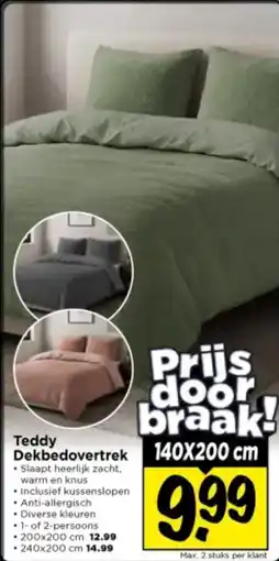 Vomar Voordeelmarkt Teddy Dekbedovertrek aanbieding