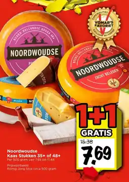 Vomar Voordeelmarkt Noordwoudse Kaas Stukken 35+ of 48+ aanbieding
