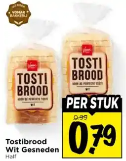 Vomar Voordeelmarkt Tostibrood Wit Gesneden Half aanbieding