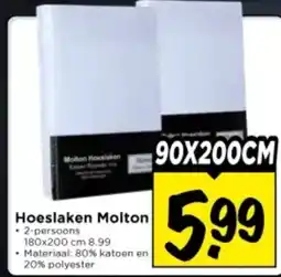 Vomar Voordeelmarkt Hoeslaken Molton aanbieding