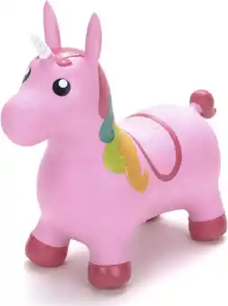 Bol.com Eurekakids Skippy Unicorn - Skippydier Eenhoorn - Roze - 50 x 59 cm - Inclusief Pomp aanbieding