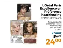 Trekpleister L'Oréal Paris Excellence en Préférence haarkleuring aanbieding