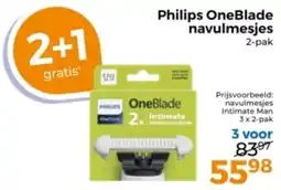 Trekpleister Philips OneBlade navulmesjes aanbieding