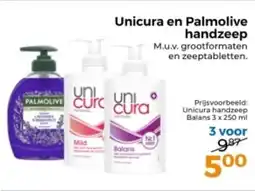 Trekpleister Unicura en Palmolive handzeep aanbieding