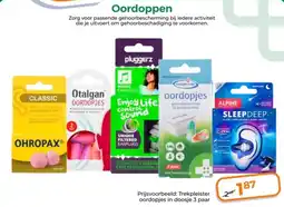 Trekpleister Oordoppen aanbieding