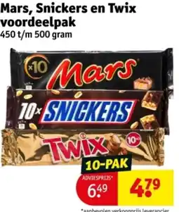 Kruidvat Mars, Snickers en Twix voordeelpak aanbieding