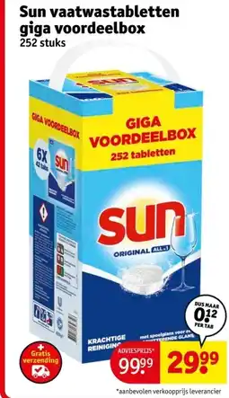Kruidvat Sun vaatwastabletten giga voordeelbox aanbieding