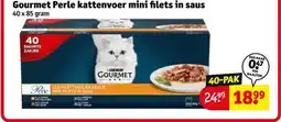 Kruidvat Gourmet Perle kattenvoer mini filets in saus aanbieding
