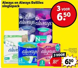 Kruidvat Always en Always Daillies singlepack aanbieding