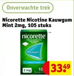 Kruidvat Nicorette Nicotine Kauwgum Mint 2mg aanbieding
