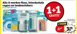 Kruidvat Alle A-merken floss, interdentale ragers en tandenstokers aanbieding