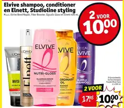 Kruidvat Elvive shampoo, conditioner en Elnett, Studioline styling aanbieding