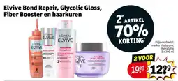 Kruidvat Elvive Bond Repair, Glycolic Gloss, Fiber Booster en haarkuren aanbieding