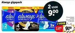 Kruidvat Always Gigapack aanbieding