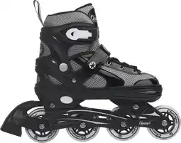 Bol.com Champz - Kinder Inline Skates Verstelbaar - Zwart - 35-38 EU - Aluminium Frame aanbieding