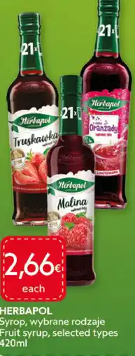 Food Plus Herbapol Syrop, wybrane rodzaje aanbieding