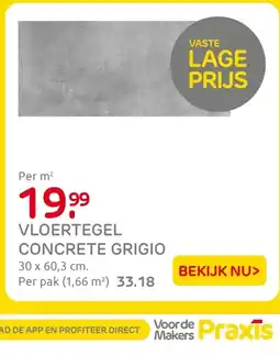Praxis Vloertegel concrete grigio aanbieding