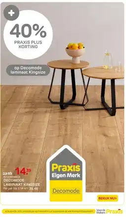Praxis Decomode laminaat kingsize aanbieding