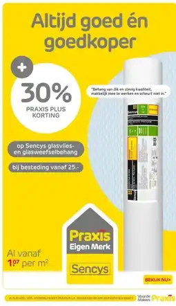 Praxis Op sencys glasvlies en glasweefselbehang aanbieding