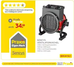 Praxis Sencys ventilatorkachel aanbieding