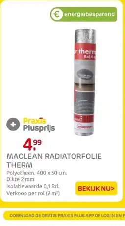 Praxis Maclean radiatorfolie therm aanbieding