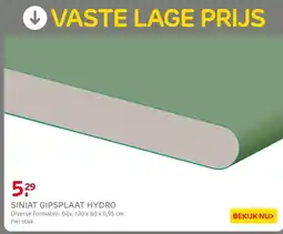 Praxis Siniat gipsplaat hydro aanbieding