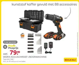 Praxis Worx accuschroef boormachine aanbieding