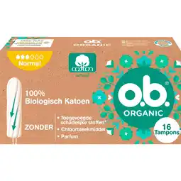 Etos o.b. Organic Cotton Normal 16 Stuks aanbieding
