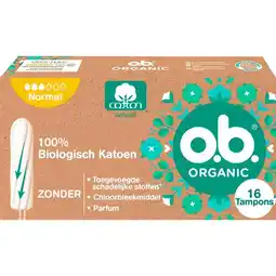 Etos o.b. Organic Cotton Normal 16 Stuks aanbieding