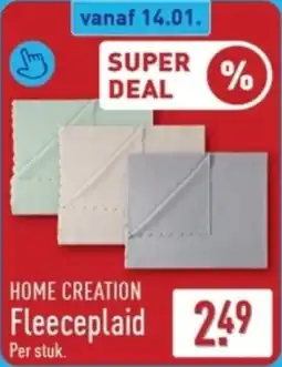 ALDI Home Creation Fleeceplaid aanbieding