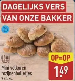 ALDI Mini Volkoren Rozijnenbolletjes aanbieding
