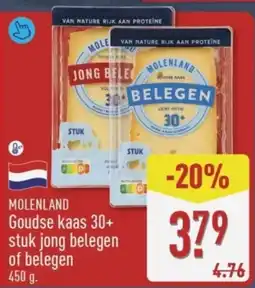 ALDI Molenland Goudse kaas jong belegen of belegen aanbieding