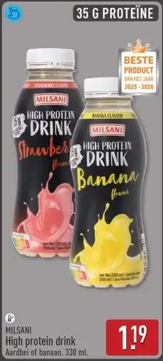 ALDI MILSANI High protein drink aanbieding