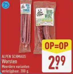 ALDI ALPEN SCHMAUS Worsten aanbieding