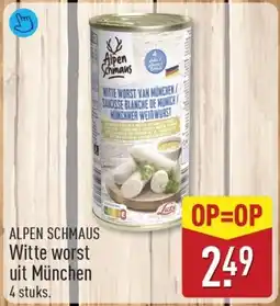 ALDI ALPEN SCHMAUS Witte worst uit München aanbieding