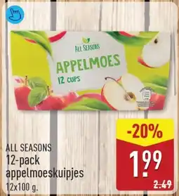 ALDI ALL SEASONS 12-pack appelmoeskuipjes aanbieding