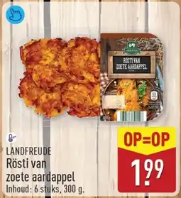 ALDI LANDFREUDE Rösti van zoete aardappel aanbieding