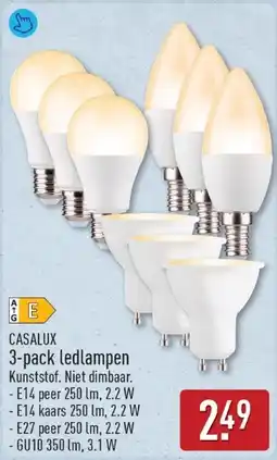 ALDI CASALUX 3-pack ledlampen aanbieding