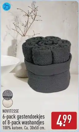ALDI NOVITESSE 6-pack gastendoekjes of 8-pack washandjes aanbieding